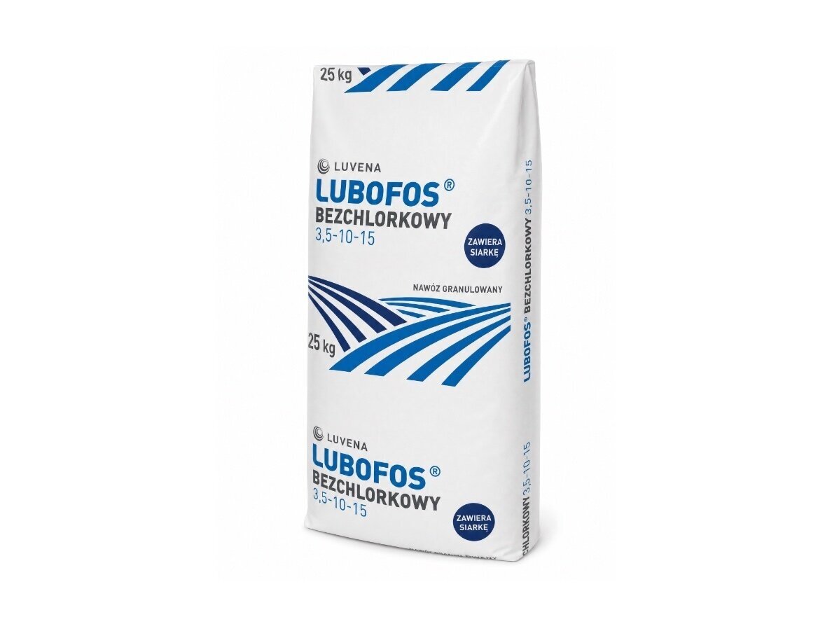 LUBOFOS bechlorės trąšos NPK 3.5-10-15, 25 kg