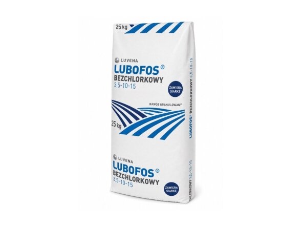 LUBOFOS bechlorės trąšos NPK 3.5-10-15, 25 kg LUBOFOS bechlorės trąšos NPK 3.5-10-15, 25 kg